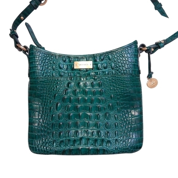 Brahmin Jody Azure Green Crocodile Embossed crossbody bag